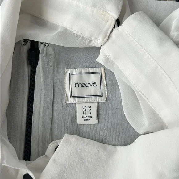 Anthropologie Maeve Long-Sleeve Embroidered Twofer Romper One-Piece Size 10 NEW - Picture 12 of 15